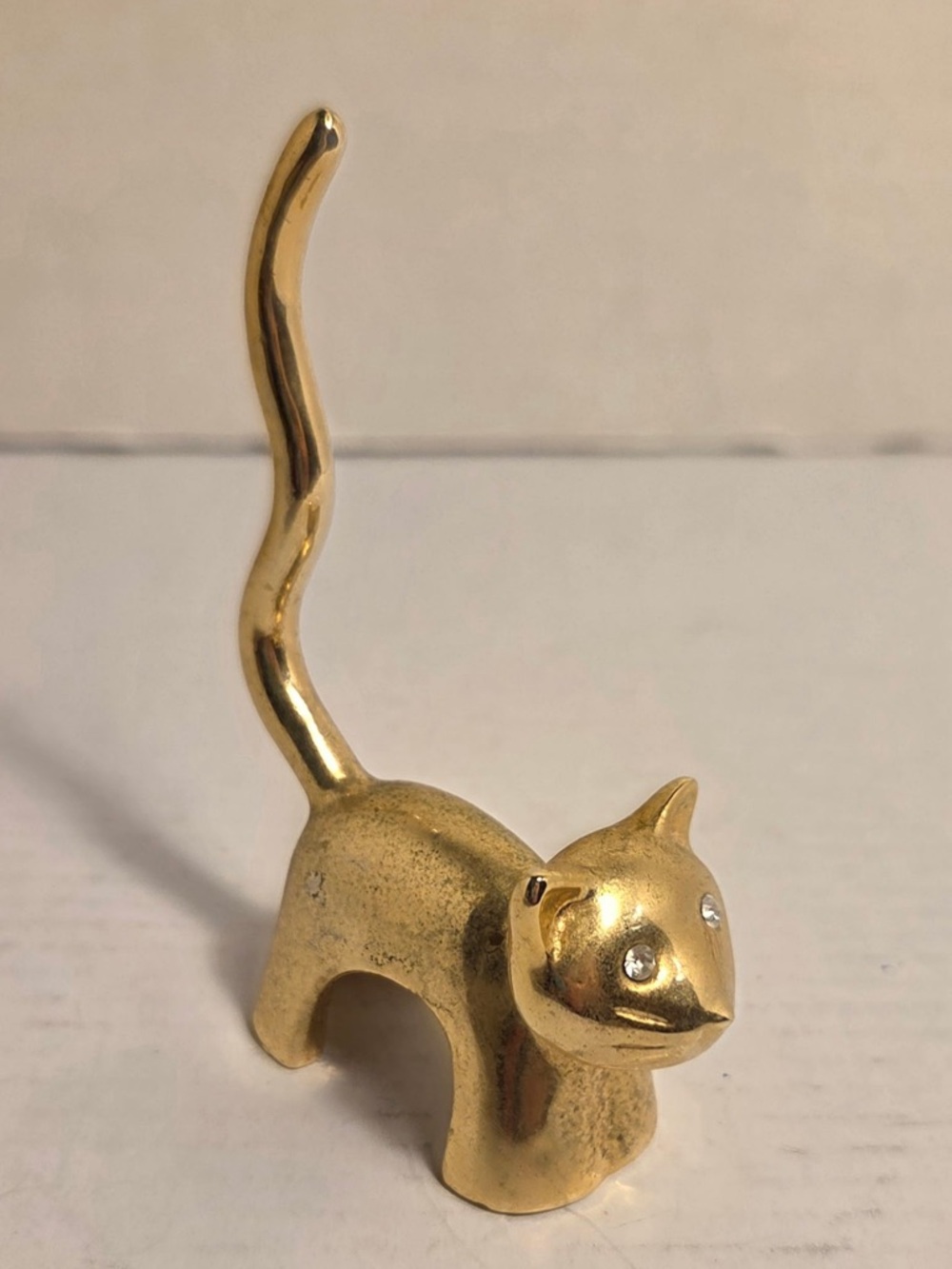 Brass Cat Ring Holder Jewelry Decor